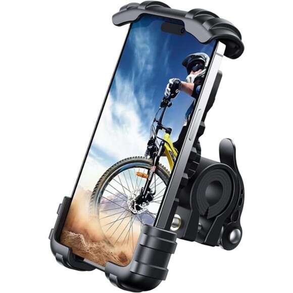 Bike Phone Holder, Motorcycle Phone Mount Motorcycle Handlebar Cell Phone Clamp - Picture 1 of 6
